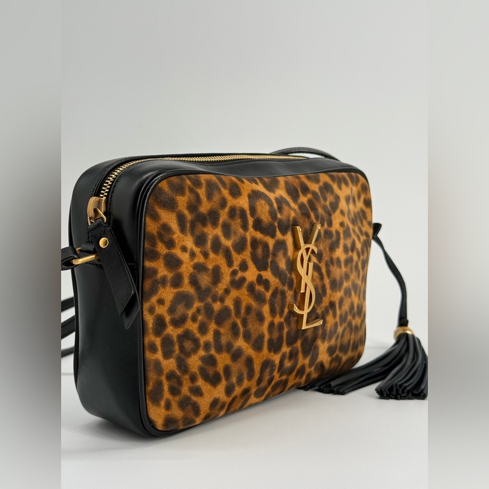 Saint Laurent Leopard Print Lou Camera Crossbody Bag - Picture 2 of 16
